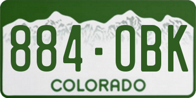 CO license plate 884OBK
