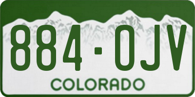 CO license plate 884OJV
