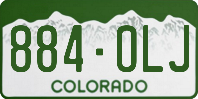 CO license plate 884OLJ