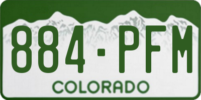 CO license plate 884PFM