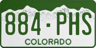 CO license plate 884PHS