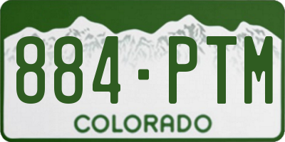 CO license plate 884PTM
