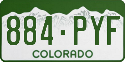 CO license plate 884PYF