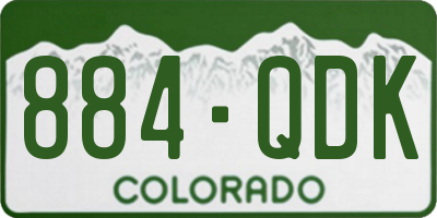 CO license plate 884QDK