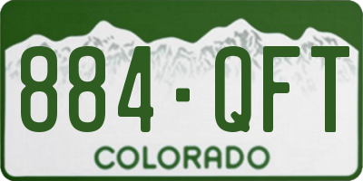 CO license plate 884QFT