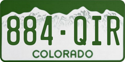 CO license plate 884QIR