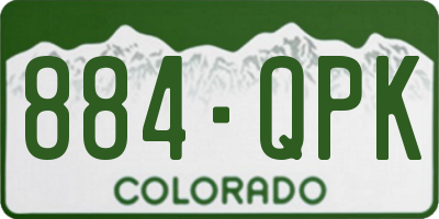 CO license plate 884QPK