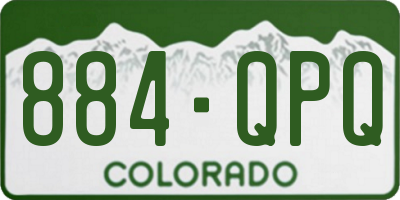 CO license plate 884QPQ