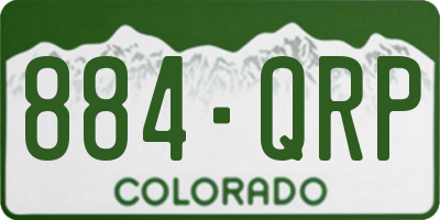 CO license plate 884QRP