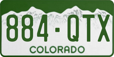 CO license plate 884QTX