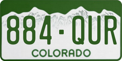 CO license plate 884QUR