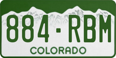 CO license plate 884RBM