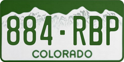 CO license plate 884RBP