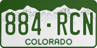 CO license plate 884RCN