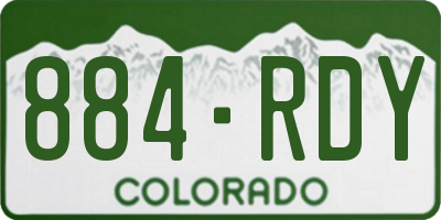 CO license plate 884RDY