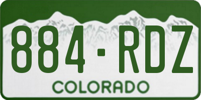 CO license plate 884RDZ