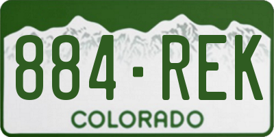 CO license plate 884REK