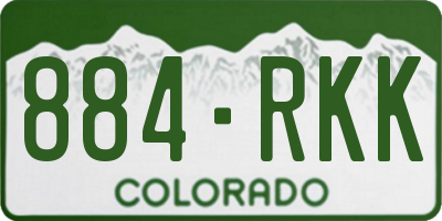 CO license plate 884RKK