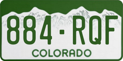 CO license plate 884RQF