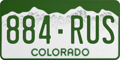 CO license plate 884RUS