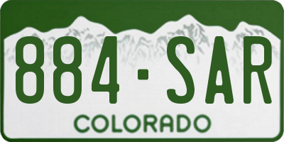 CO license plate 884SAR