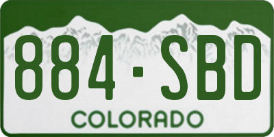 CO license plate 884SBD