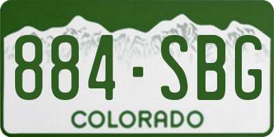 CO license plate 884SBG