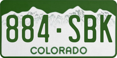 CO license plate 884SBK