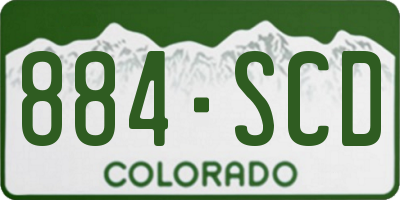 CO license plate 884SCD