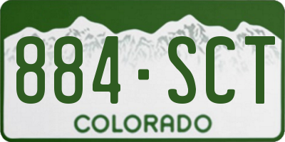 CO license plate 884SCT