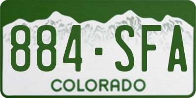 CO license plate 884SFA