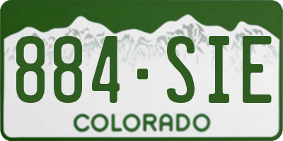 CO license plate 884SIE