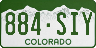 CO license plate 884SIY