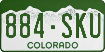 CO license plate 884SKU