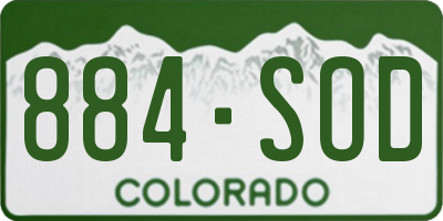 CO license plate 884SOD