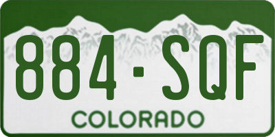 CO license plate 884SQF