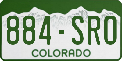 CO license plate 884SRO