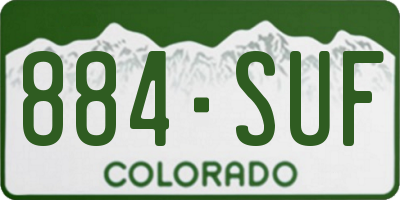 CO license plate 884SUF