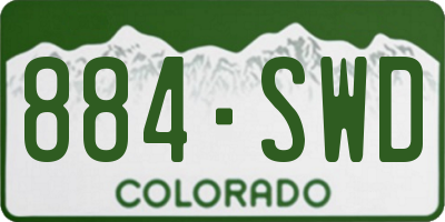 CO license plate 884SWD