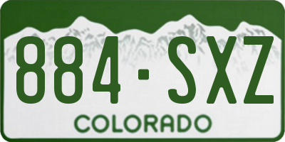 CO license plate 884SXZ