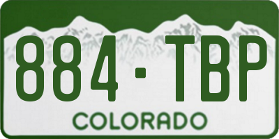 CO license plate 884TBP