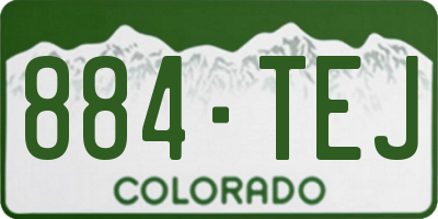 CO license plate 884TEJ