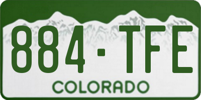 CO license plate 884TFE