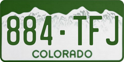 CO license plate 884TFJ