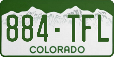 CO license plate 884TFL