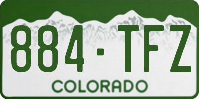 CO license plate 884TFZ