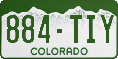 CO license plate 884TIY