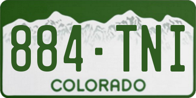 CO license plate 884TNI