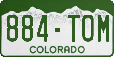 CO license plate 884TOM