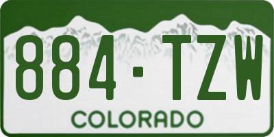 CO license plate 884TZW